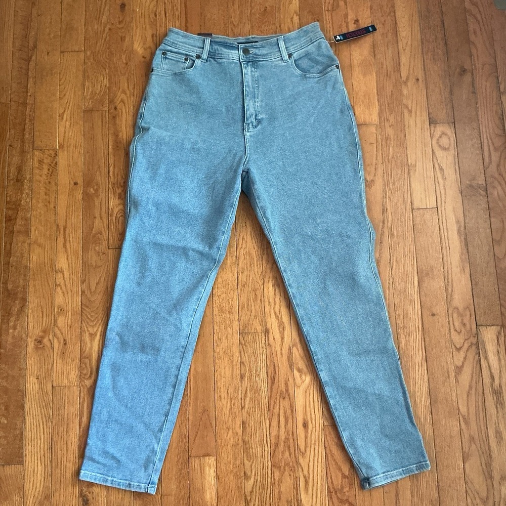 Vintage Bill Blass High Waist Light Wash Denim Skinny Blue Jeans Size 12